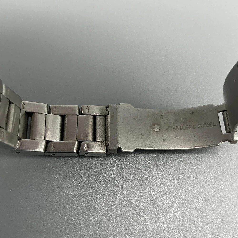 Fossil Blue Womens Watch 28mm Red Dial Stainless Date AM-4100 New Battery 6.75